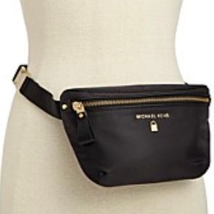 Black MK Nylon Fanny Pack